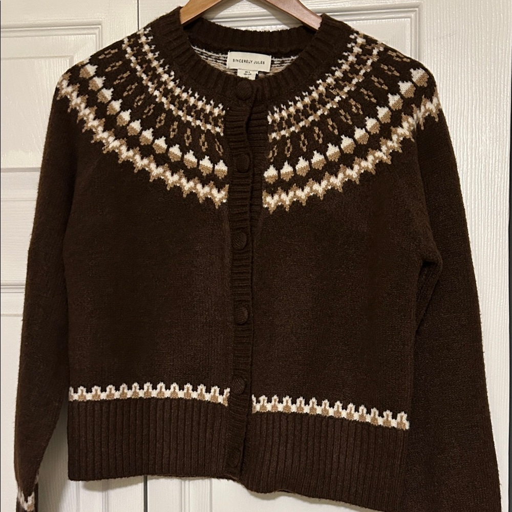Brown Patterned Sweater